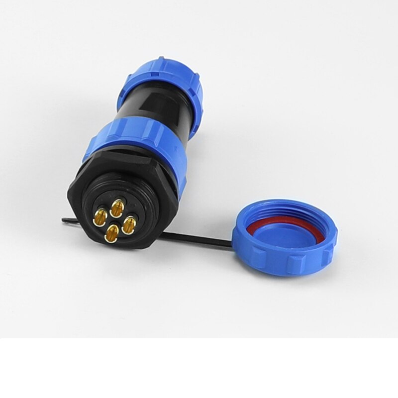 SP13 IP68 waterproof connector male plug & female socket 2/3/4/5/6/7/9 pin panel Mount wire cable connector aviation plug: 4 pin