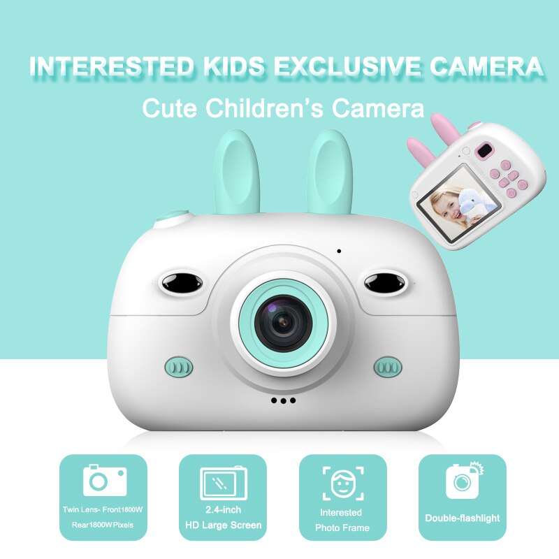 18MP Children Mini Camera HD 1080P Digital Video Photo Camera Front Rear Dual Cameras 2.4 inch IPS Screen Kids Camera Best