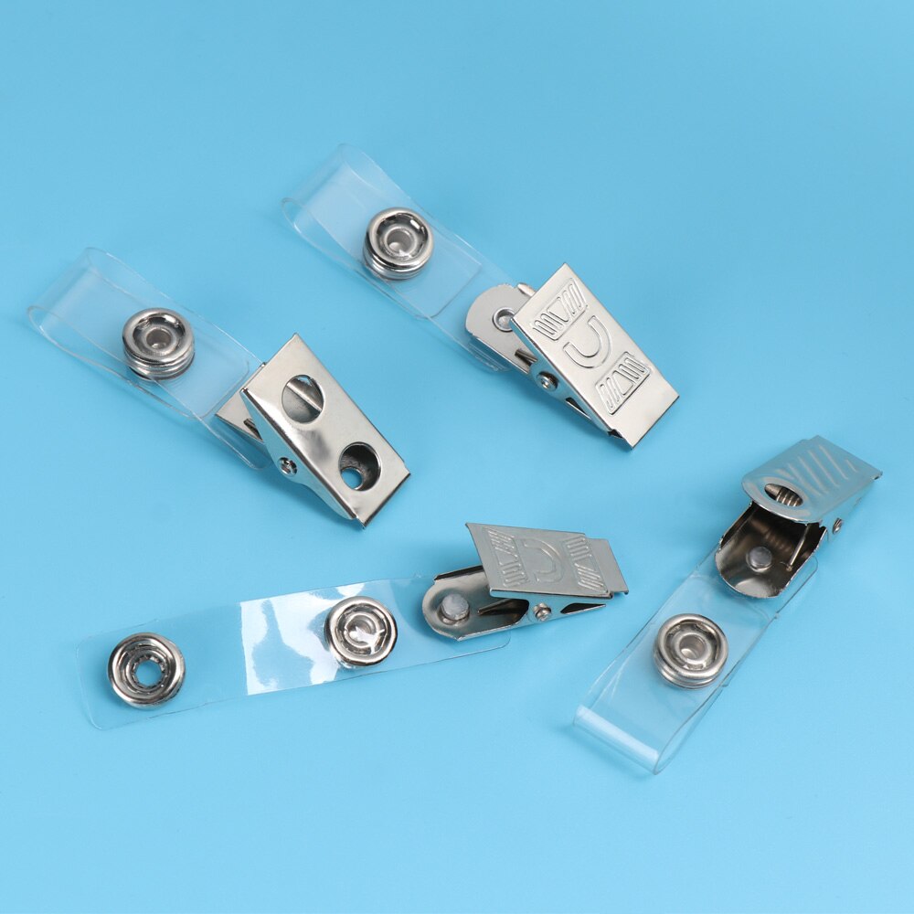 10Pcs 2 Style Kawaii Lanyard Clip Retractable ID Card Badge Reel Clips Name Tag Card Clip Holders Binder Stationary Lanyard Clip