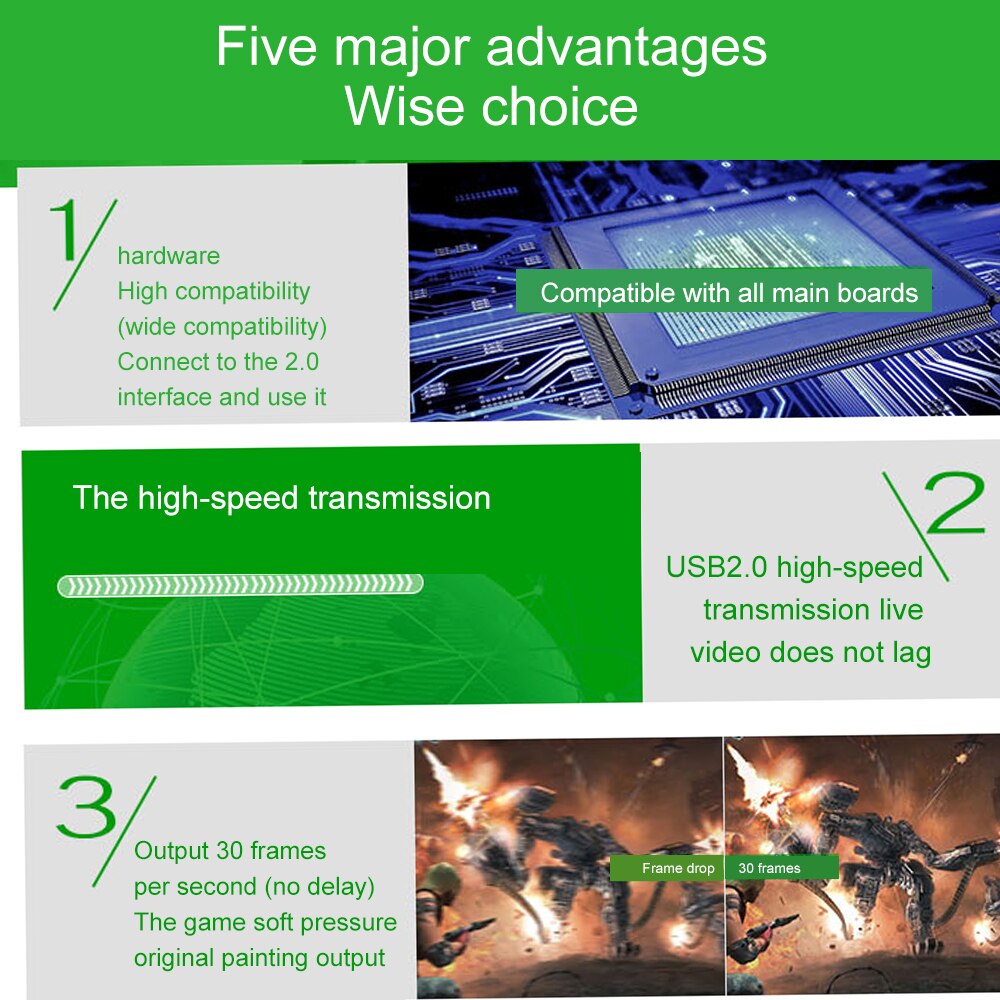 Usb 2.0 hdmi placa de video captura de vídeo hdmi live capture kort til pc bærbar computer switch video capture kortkomponenter