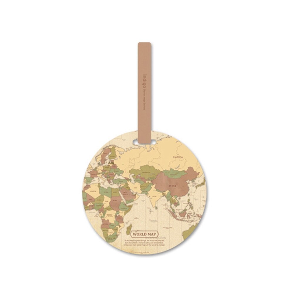 Map Luggage Tags Women Travel Accessories Suitcase ID Address Holder Baggage Boarding Tag Travel Bag Portable Label: Brown