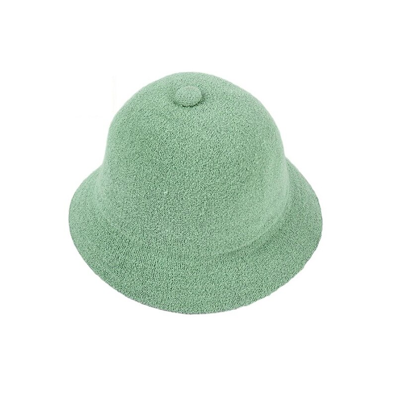 Alta qualidade Outdoor Casual Blank respirável Dobrável Terry Towelling Bucket Hat: Verde