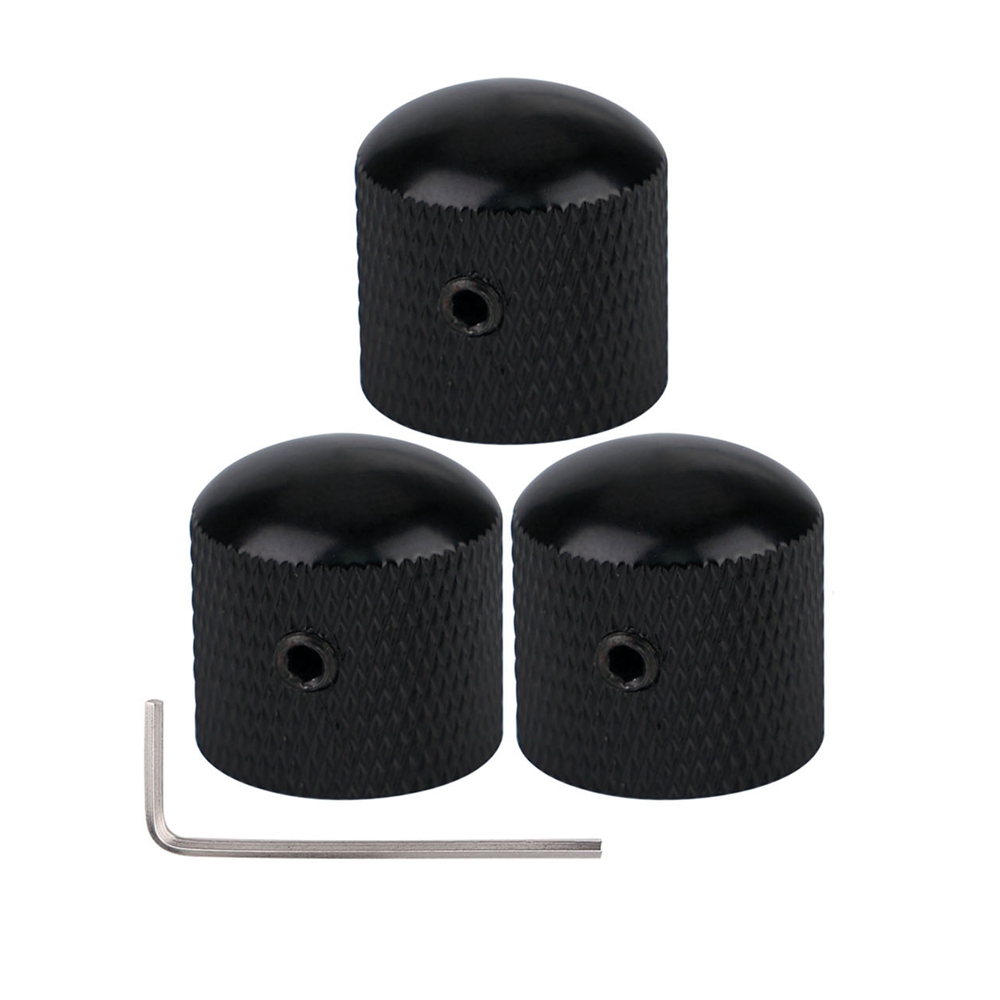 3pcs/4pcs Metal Dome Knobs Electric Bass Guitar Knobs Volume Tone Control Knobs with Wrench Bronze/BK/CR/GD/Black Nickel: MULTI