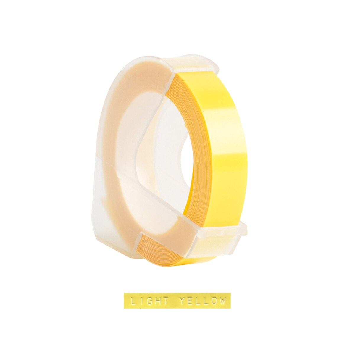 3D Plastic Embossing Label Tape Refill for DYMO 12965 1610 Label Maker with 3/8 Inch * 9.8 feet, 1 Roll: Light Yellow
