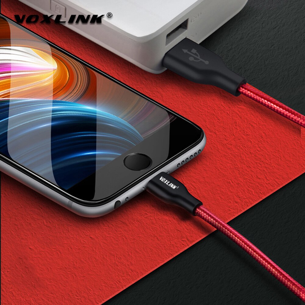 VOXLINK nylonowy kabel USB pleciony dla iphone X XS XR szybka synchronizacja ładowania kabel USB robić transmisji danych dla iphone xs max 8 8plus 7 6 6s ipad mini
