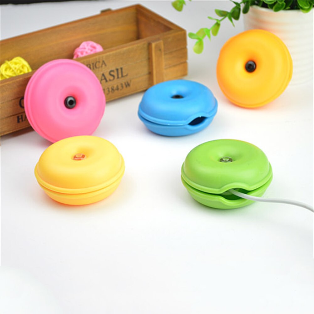 Bobinadora Cable bonita organizador escritorio Set artículos de papelería Kawaii auricular Protector USB Cable línea soporte para cables escritorio accesorios organizador