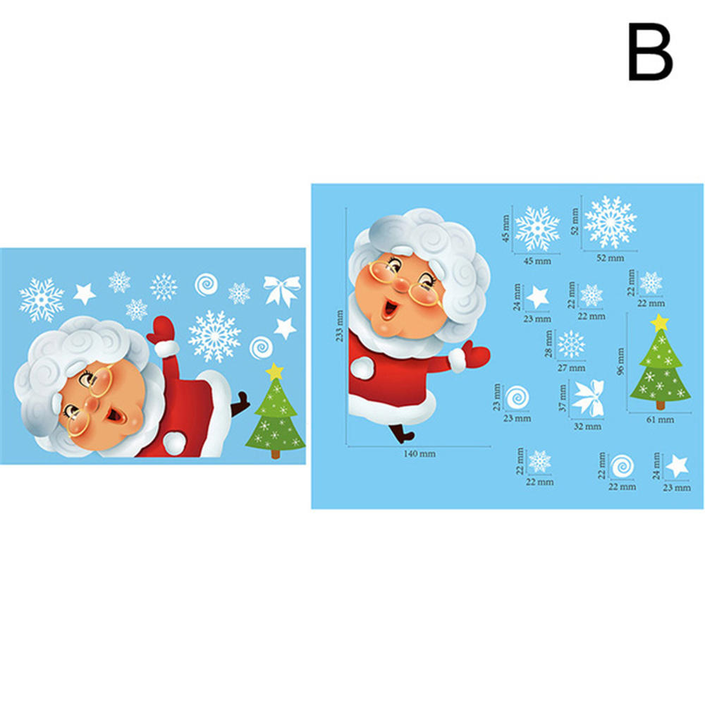 Plastic White Christmas Snowflakes Window Stickers Reusable Self-adhesive Home Decorations Winter Wall Decals for Kid's Room: B