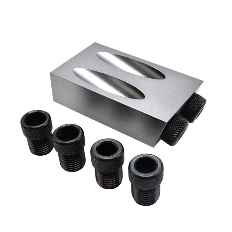 8 unids/set carpintería Kit con portapiezas con orificios 6/8/10mm 15 adaptador de ángulo de grados guía de broca madera adaptador DIY carpintería ToolsHot