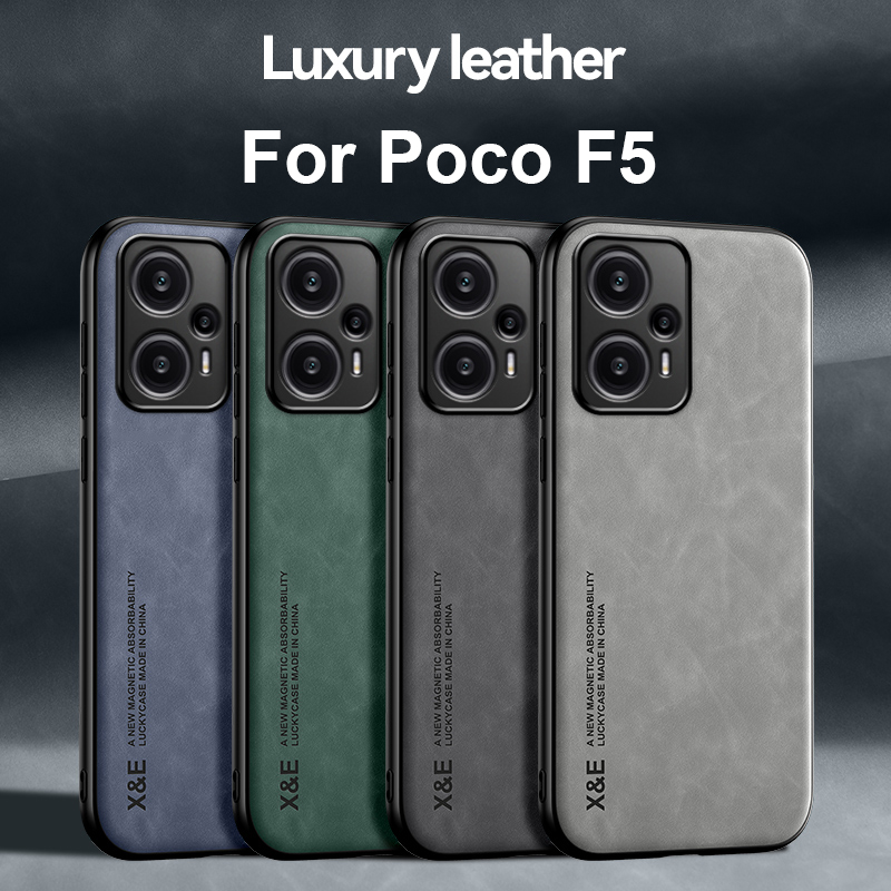 Funda de cuero con textura de piel de oveja para POCO F5, carcasa trasera a prueba de golpes para teléfono Xiaomi Poco F5 Pro 5G