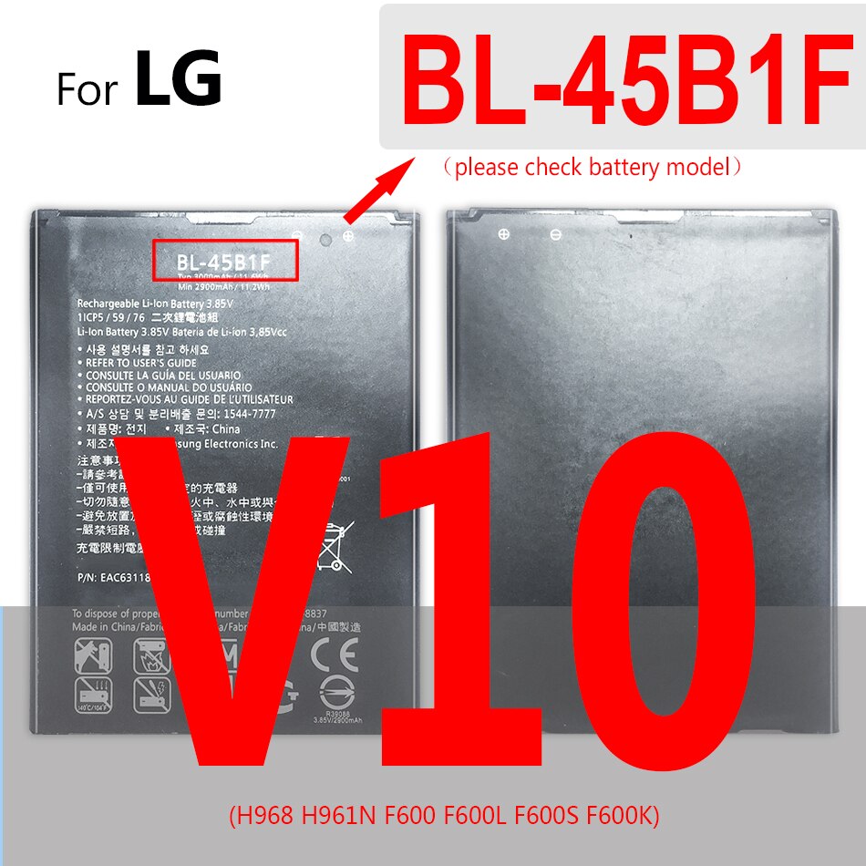 Batterie Für LG Leon Tribut 1 2 5/K4 K7 K8 K10 K20 K30 Plus / V10 V20 V30 v40 V50 ThinQ LS675 D213 H340 L33 X210 BL-46ZH: BL-45B1F