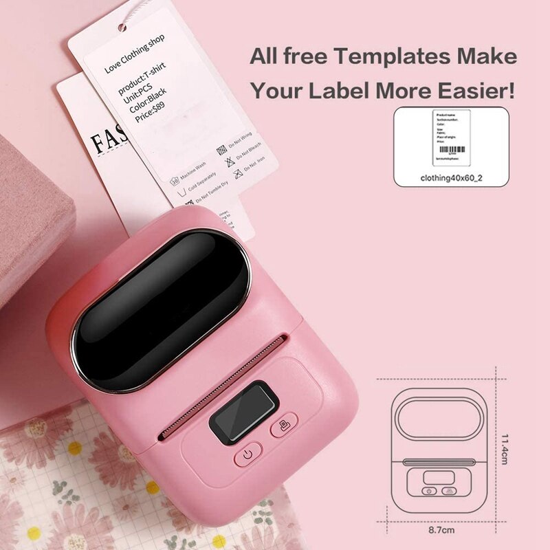 M110 Wireless Thermal Label Printer Portable Bluetooth Label Maker Machine Barcode Printer for Ios and Android