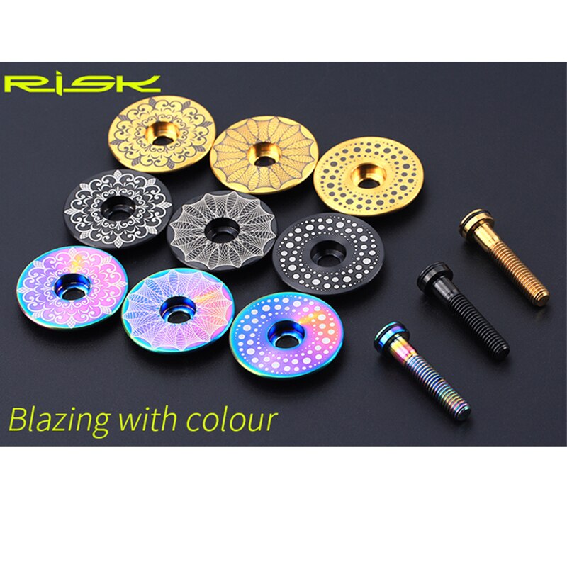 Risico Titanium Legering Fiets Headset Cap Fiets Headset Stem Bolt Headset Schroef Voor Mtb Bmx Fixed Gear/Vouwfiets stuurpen Top Cap