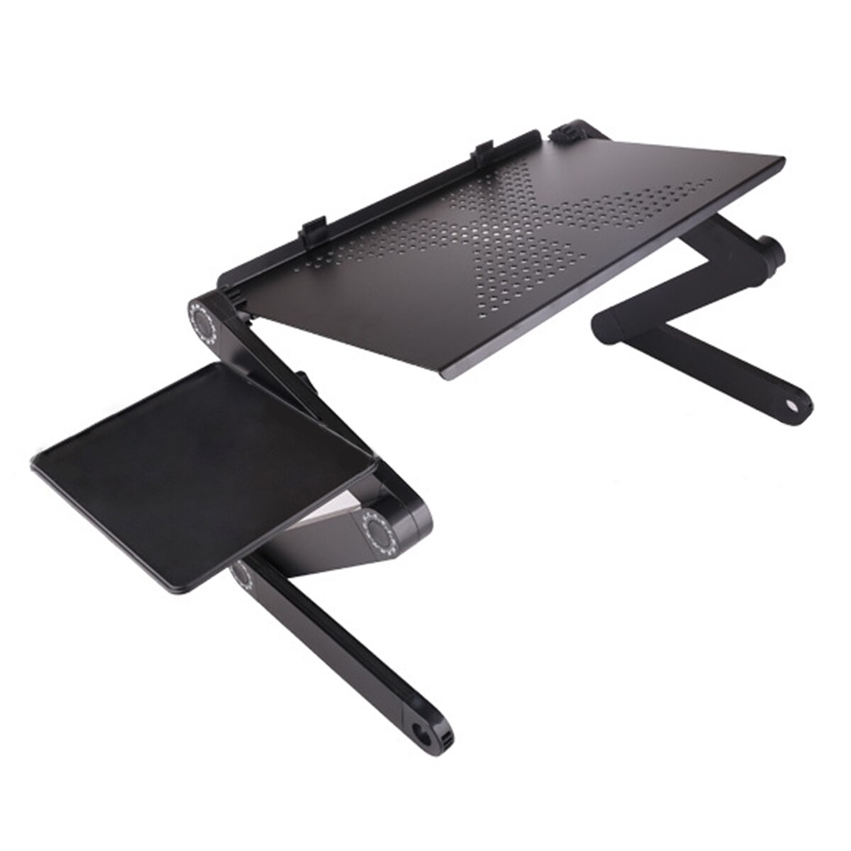 Verstelbare Laptop Stand Aluminium Bed Tafel Stand Opvouwbare Benen Laptop Notebook Riser Lezen Houder Lade Met Muismat