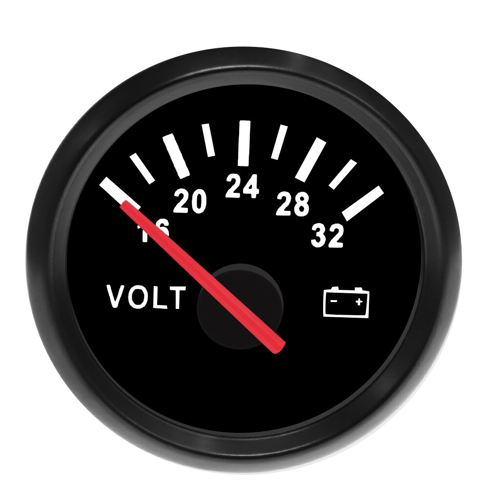 Vattentät auto bil voltmätare mätare 52mm visar spänning motorcykel båt bil voltmätare indikator instrument 8-16v 16-32v: Bn 16-32v