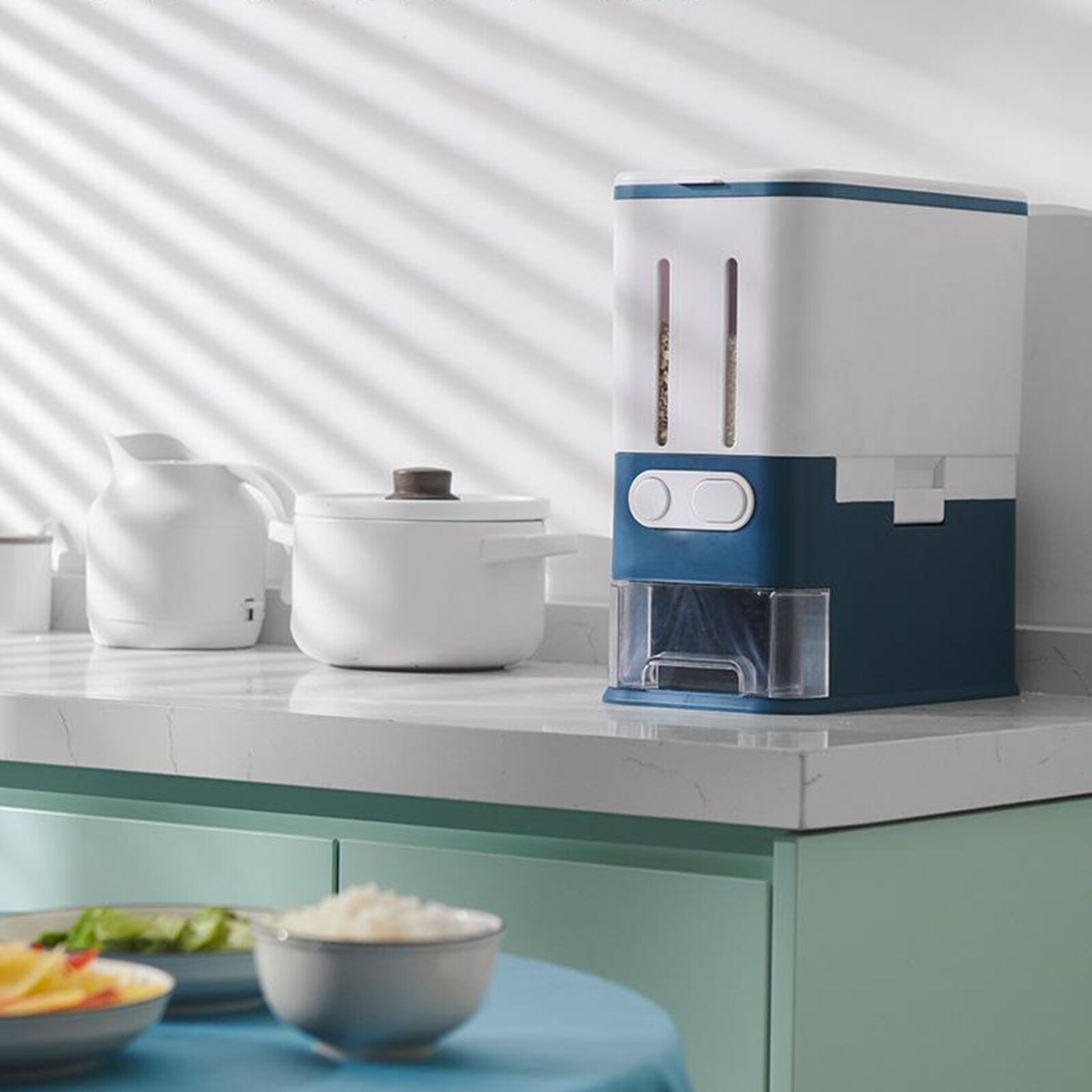 55LBs Large Capacity Food Grain Storage Container Rice Dispenser Moistureproof