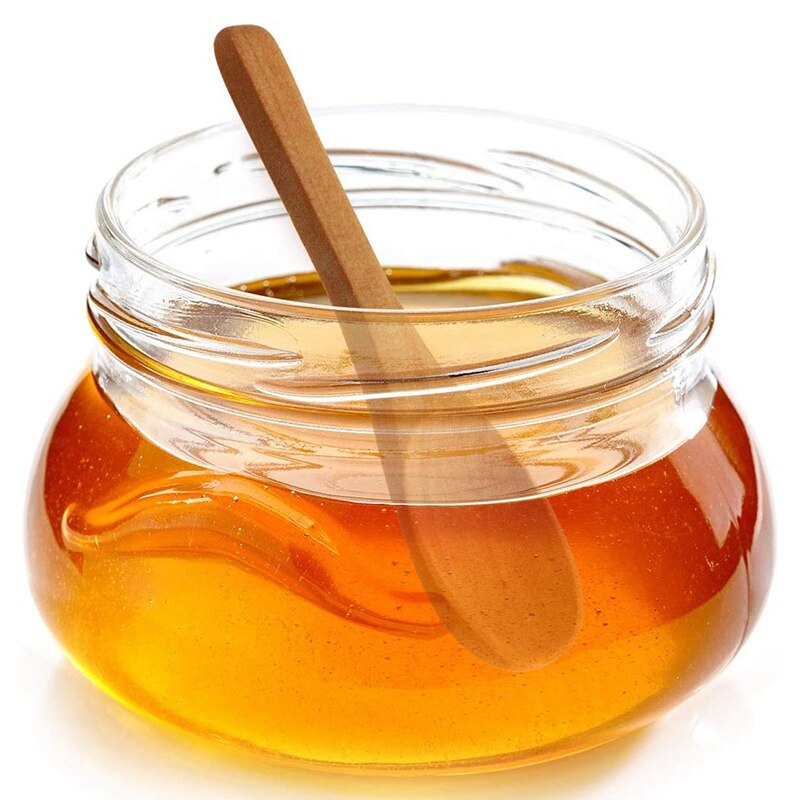 50 stykker små træskeer mini-naturskeer honning teskefuld madlavning skeer til køkken lysebrun