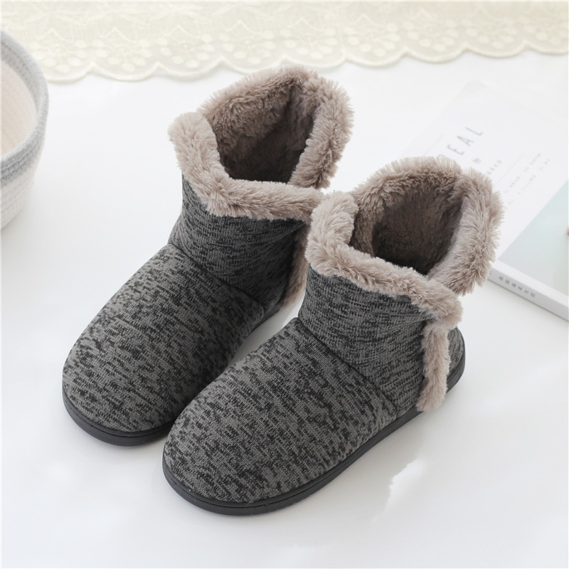 Kvinders hjemmesko plus plys fleece vinter ankelstøvler hjemmesko gulv bomuld slippers indendørs udendørs hyggesko par