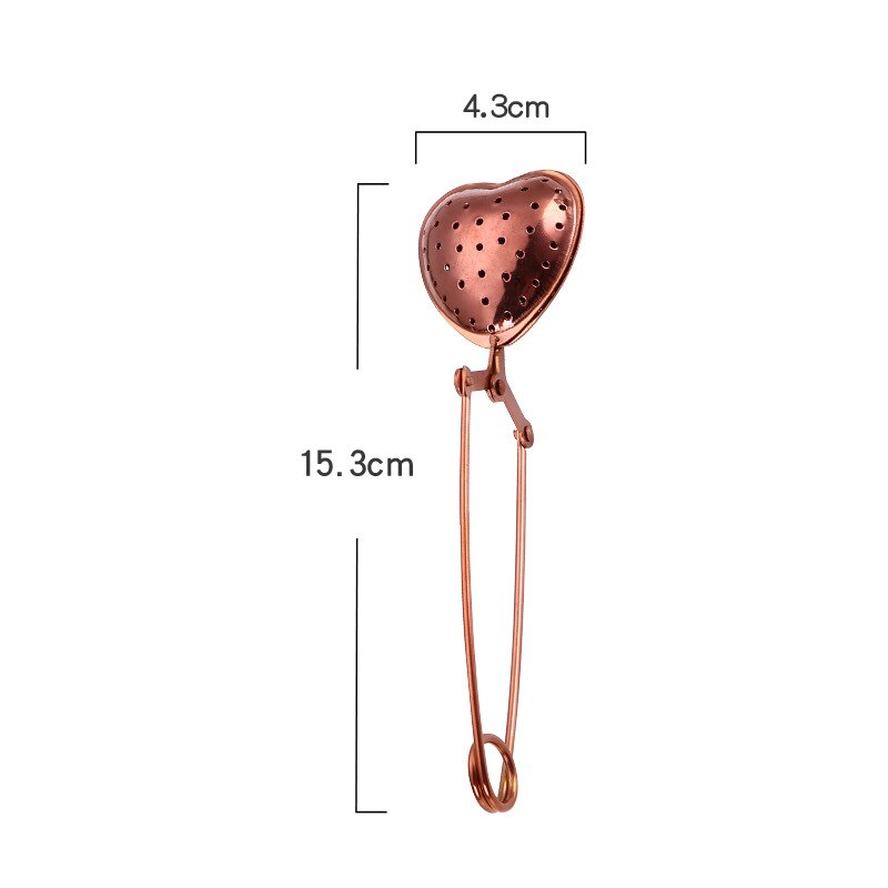 Food Grade Tea Infuser Stainless Steel Tea Filter Infuser Tea Bag Ball Filter Teabags Diffuser Herbal Green Tea Strainer: Rose gold 2