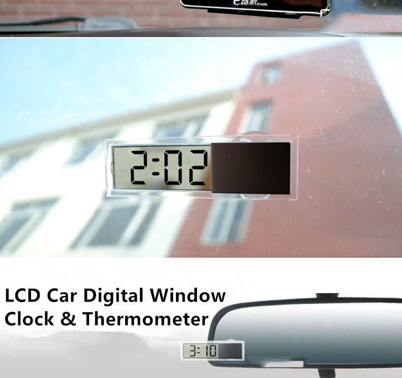 Auto Digitale Klok Thermometer Auto Digitale Klok Auto Accessoires Auto Styling Auto Window Thermometer Celsius Fahrenheit