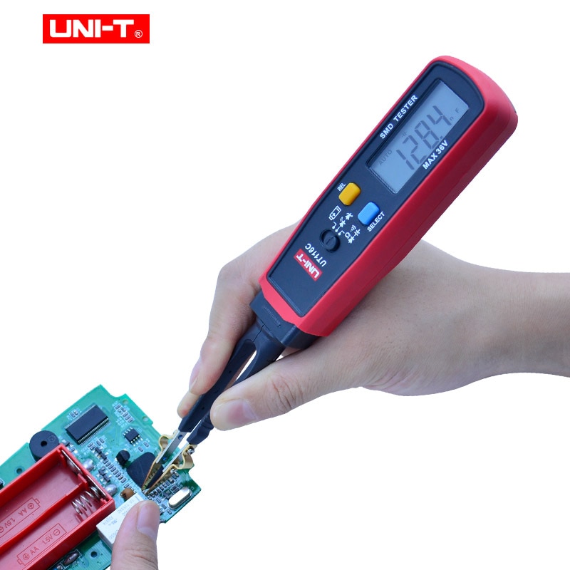 Uni-t smd tester  ut116a ut116c roterbar og med pincet høj præcision modstand-kondensator tester med klip
