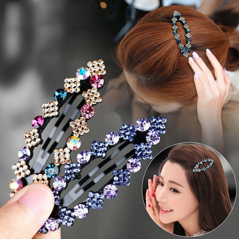 Grampo de cabelo coreano strass meninas cabelo barrette hairpin estilo de cabelo acessórios para as mulheres moda colorido hairgrip grampos de cabelo