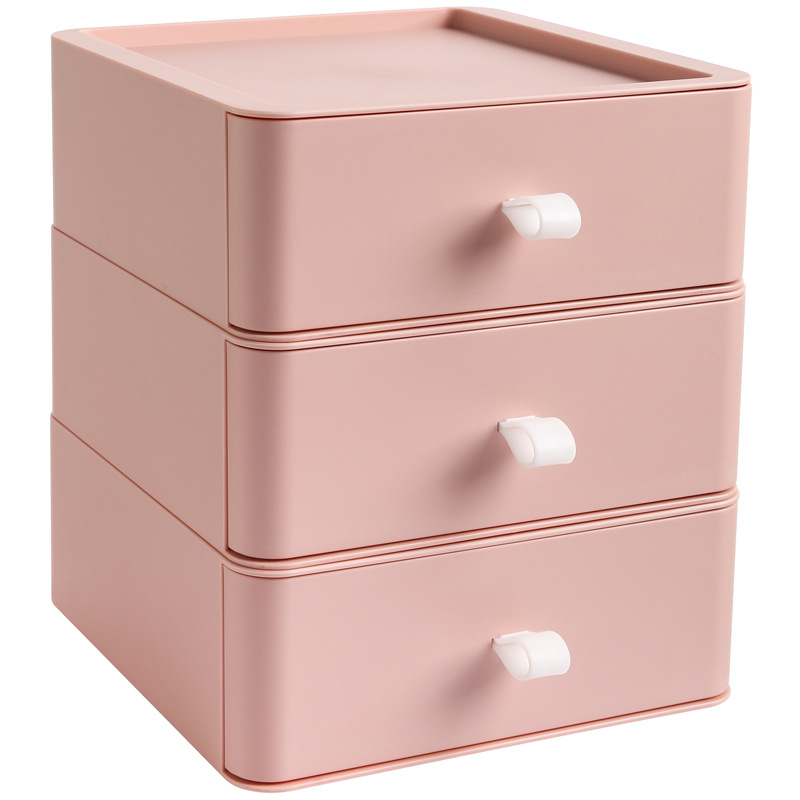 Desktop Stackable Organizer Drawer Makeup Storage Box Organizing Container Masks Lipsticks Bathroom Office Accessories: Brown