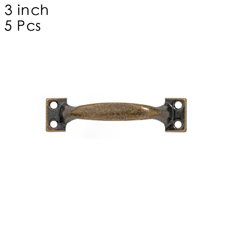 Poignées de porte Vintage 5 pièces/ensemble boutons antiques poignées en Bronze pour armoires de porte de cuisine: 3 inch bronze