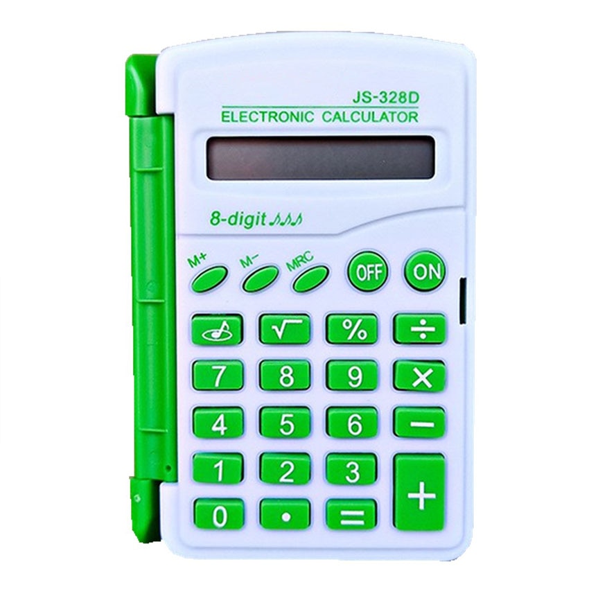 8 Digits Portable Student Calculator Mini Kid Children Voice Calculators LCD Screen Button Battery Calculator Office Stationery