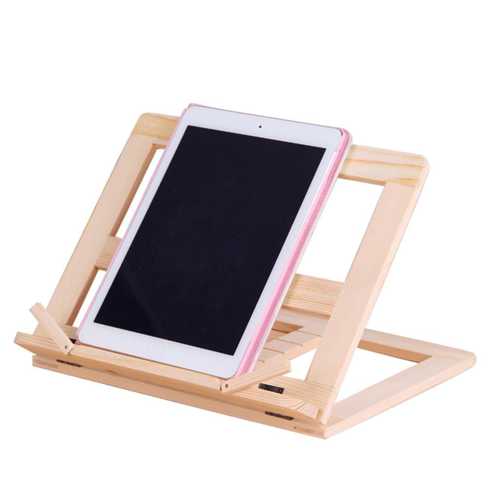 Soporte de madera para libros de cocina soporte de lectura para libros de recetas con Clips de papel de página estación plegable para tabletas y teléfonos móviles