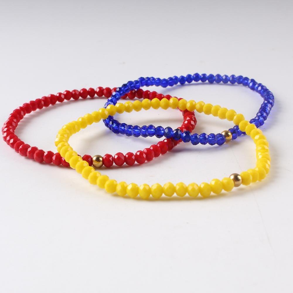 Boho DIY proste kolorowe szkło kryształowa czerwień róża złote koraliki Wrap bransoletka Femme bransoletki dla kobiet