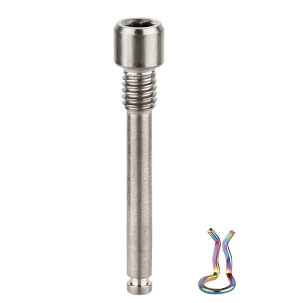Fahrrad Titan Legierung Rabatt Bremssattel Schrauben Mit Feder Clip Für Shimano XTR Ultegra M985 R8070 Fahrrad Pad Achse schnappen Ring: Weiß