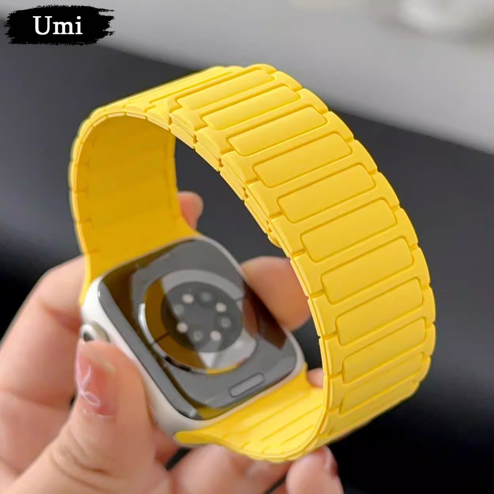 Silicone Strap for Apple Watch 46mm 42mm 49mm 45mm 41mm 44mm 40mm Magnetic Band for IWatch Ultra 2 Series 10 9 8 7 6 SE 5 4 3