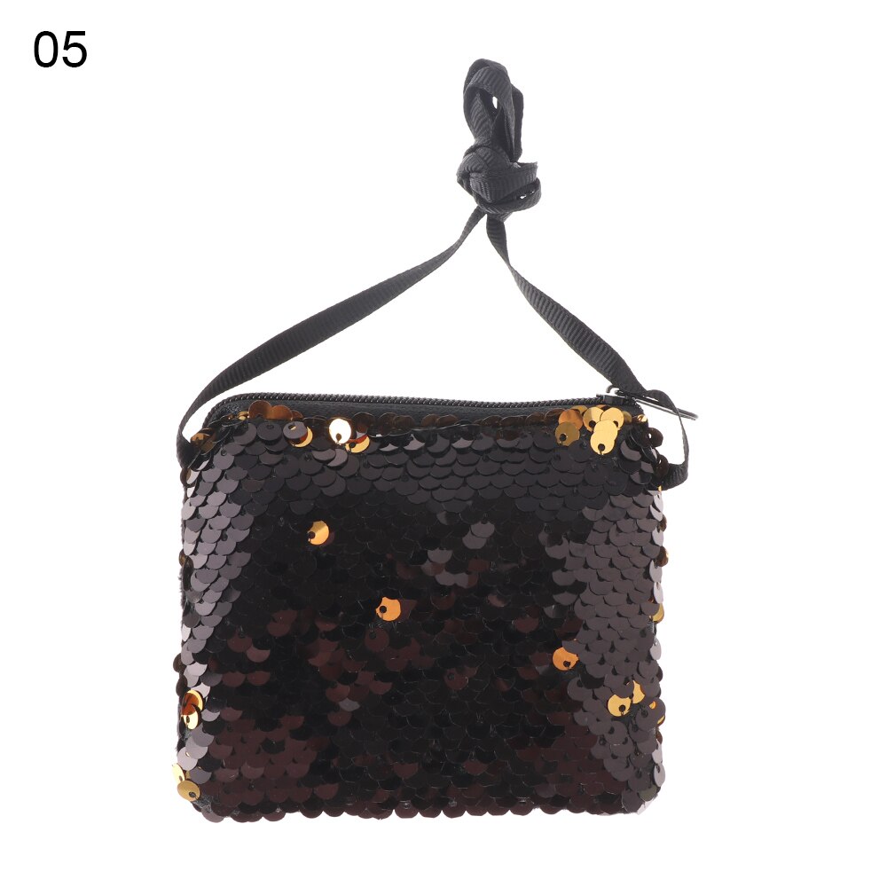 Mermaid Sequins Kids Children Coin Purse Wallet Girl Glittering Purse Women Handbag Party Zipper Clutch Bag Earphone Package: 5