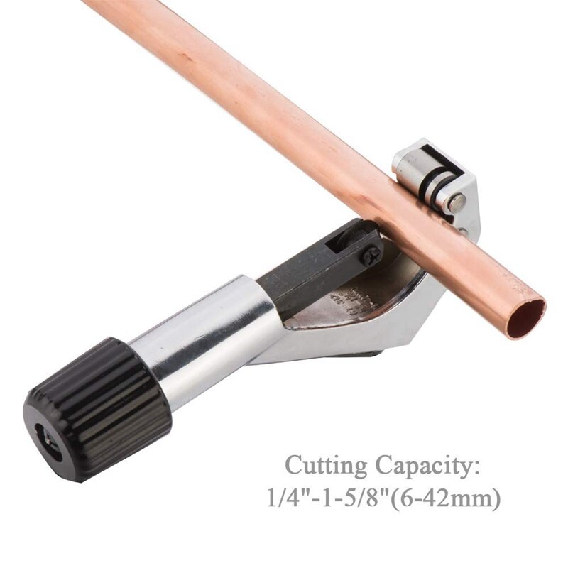 Buissnijder binnen-buitenruimerset voor 1/4 to 1-5/8 inch buis met ontbraamgereedschap voor koper en pvc