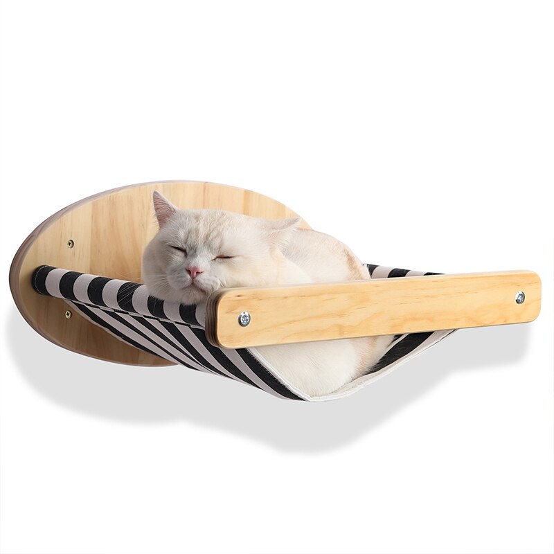 Pine DIY cat climbing frame cat wall hanging scratch column cat hammock staircase room cat toy: Oval hammock