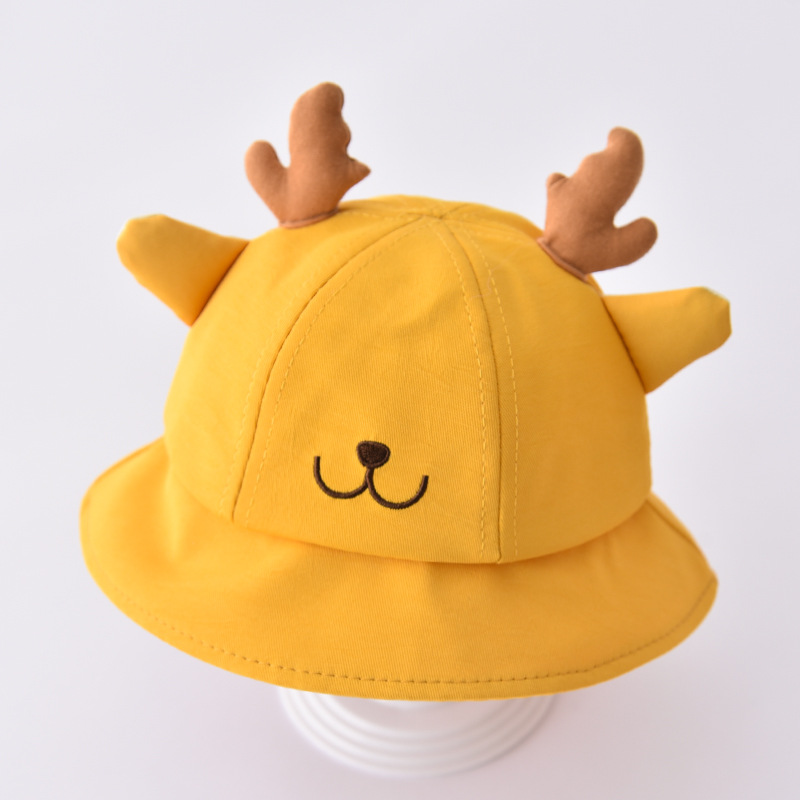 2022 Baby Bucket Hat Summer Leisure Sun Cap Animal Embroidery Boys Girls Fisherman Hats Kids Wide Brim Panama Caps: A