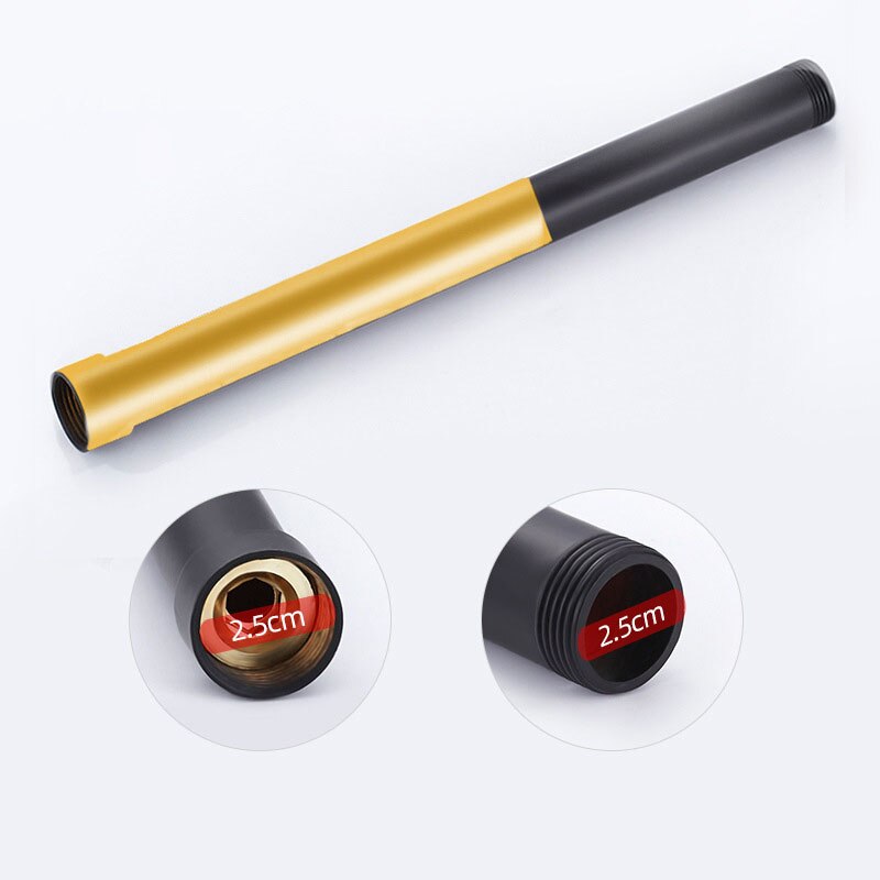 Round Brass Shower Tube Extend Pipe 40CM Square Extension Tube Bar,Heighten pipe sliding bar shower tube lengthen pipe