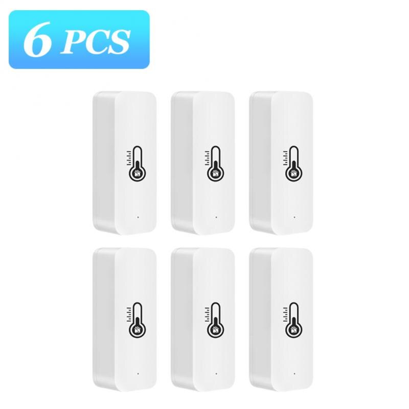 Tuya Zigbee Temperature Humidity Sensor Monitoring Reminder Temperature Humidity Via Smart Life Voice Control Alexa Google Home: 6 pcs