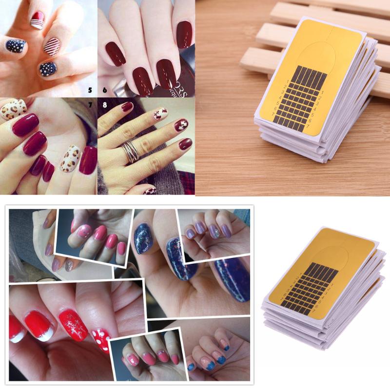 50 Stks Professionele Nail Formulieren Sticker Acryl Curve Nagels Gel Extension Nail Art Polish Vorm Krul Tips Nail Art Guide vorm