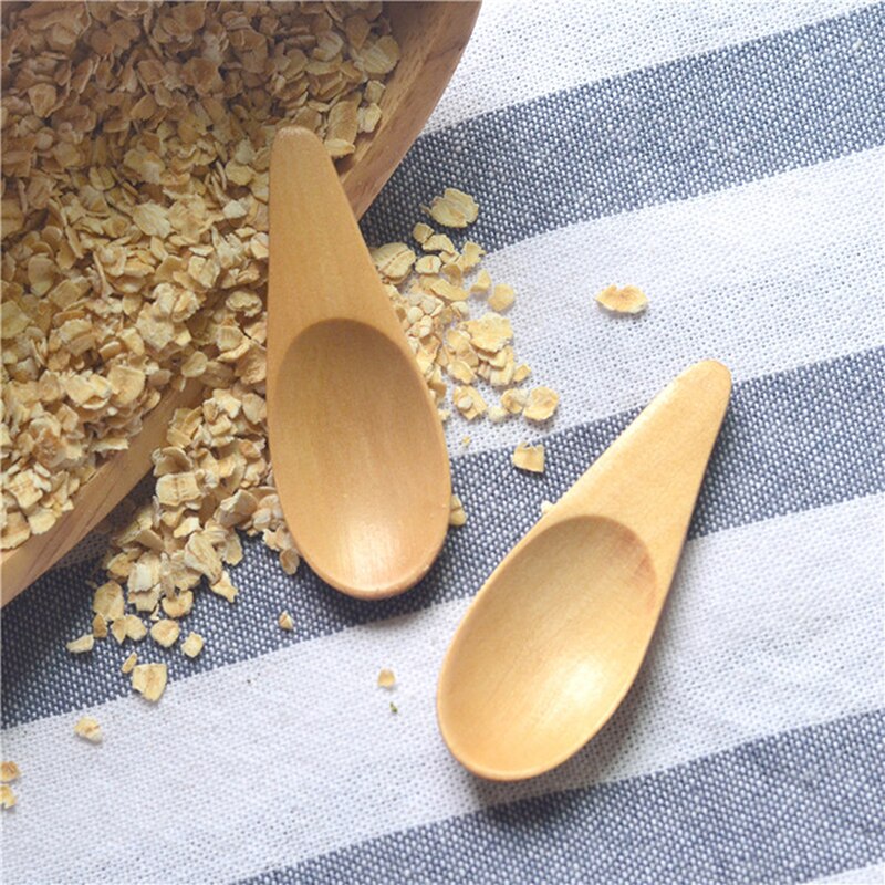 5Stck Kreative Kleine Holz Löffel 7X 2,5 Cm Teelöffel Mini Milch Pulver Löffel Kaffee Löffel Holz Besteck Küche Zubehör