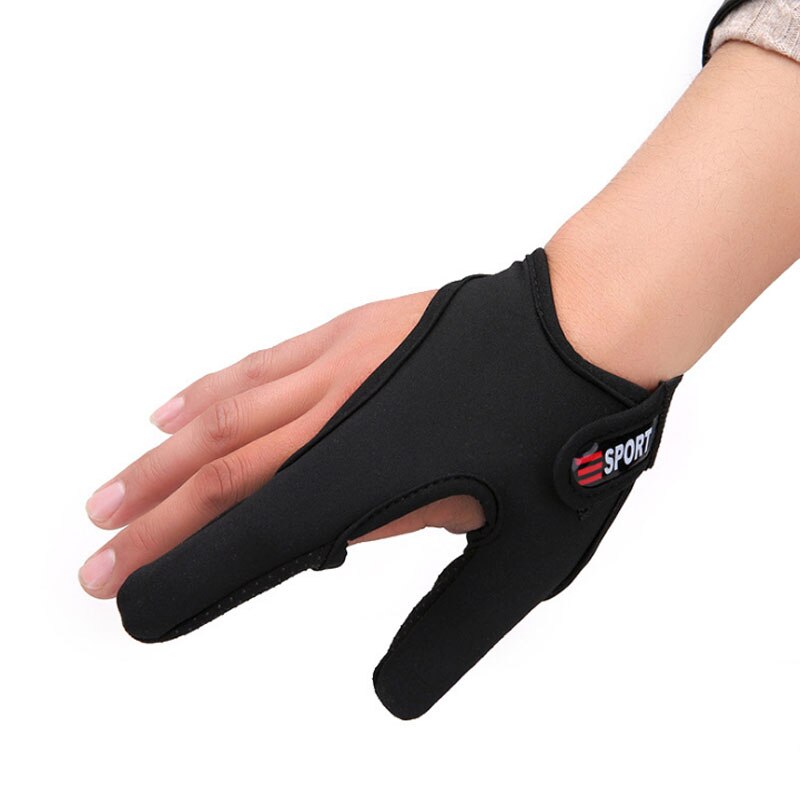 Guante Protector de Pesca para el dedo, 2 dedos de protección, para hombre, para Surf, pesca con mosca, antidesgaste, transpirable, accesorios de aparejos: Right hand Black