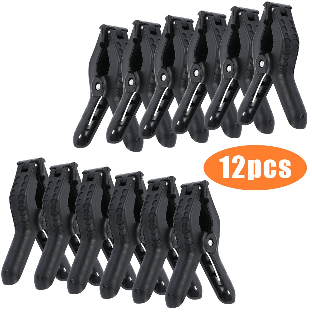 Photography Adjustable Spring Fish Clamps, 6CM Photo Booth Background Stand Clip Fixed Backdrop Muslin And Green Screen: 12 Pcs