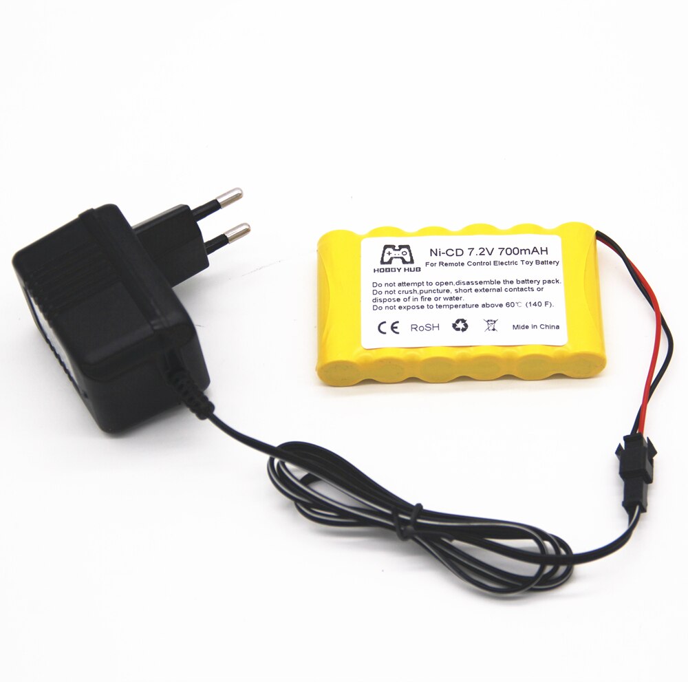Hobby hub 7.2v AA 700mah NI-CD Battery for RC car Telerobot boat Tank electric toys Remote Control Toys 7.2 v 700 mah aa nicd