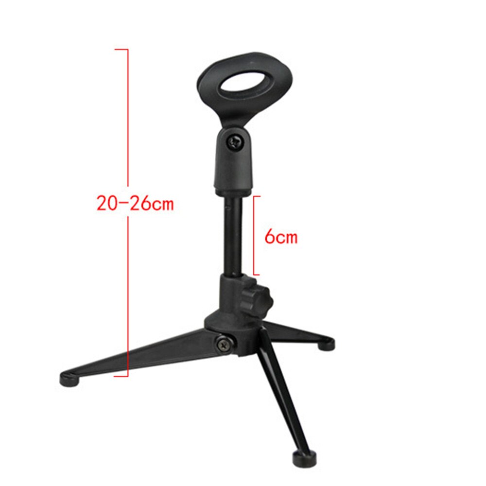 Desk Mic Stand Universal Adjustable Desktop Microphone Stand Portable Foldable Tripod Mic Table Stand With Plastic Mic Clip