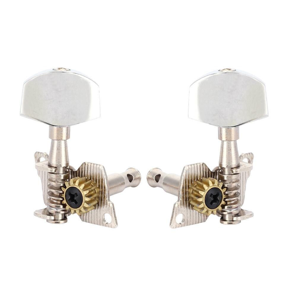 Tuning Peg Machine Head 2L2R Zilveren Klassieke Stijl Ukulele Stemsleutels Machine Heads Ukulele Diy Onderdelen