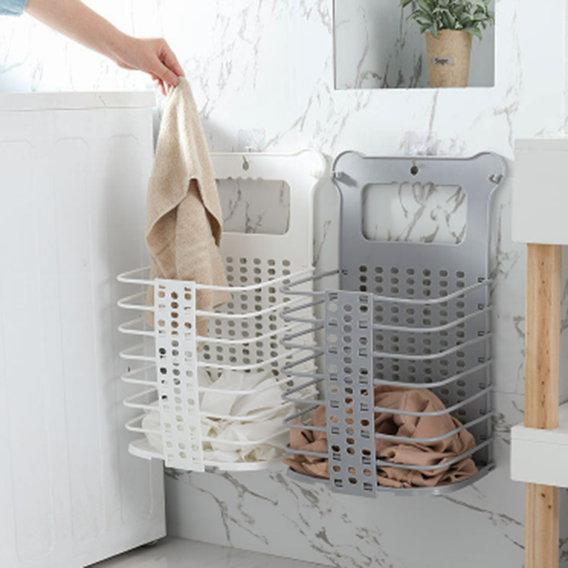 Cesta plegable para colgar la ropa sucia, estante para colgar en la pared, cesta de lavandería, barril de almacenamiento de ropa interior, novedad