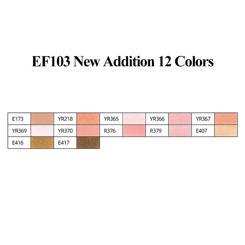 Finecolour EF103 Profession Alcohol Based Art Markers Oily Soft Double-Headed Sketch Markers Artist Manga Art School Supplies: 12 skin colors set