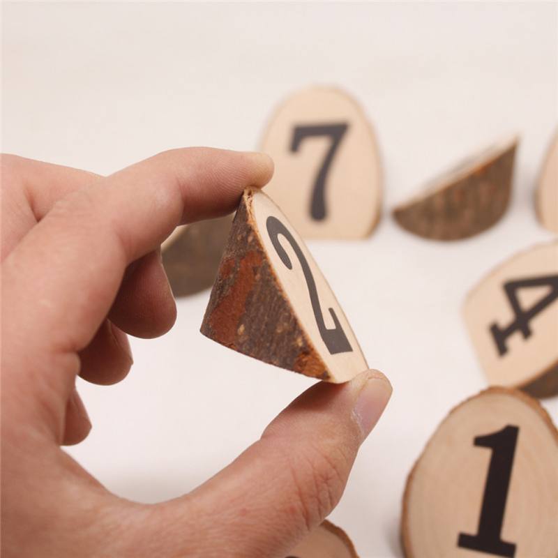 Wooden table decor Rustic Wedding Wooden Table Numbers 1-10 Set for Receptions, Banquet, Cafe, decoration number card