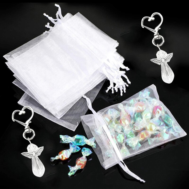 20 stück babyparty-gastgeschenke: engel-schlüsselanhänger Plus organzabeutel, dankeskartenanhänger, gastgeschenke, brautparty