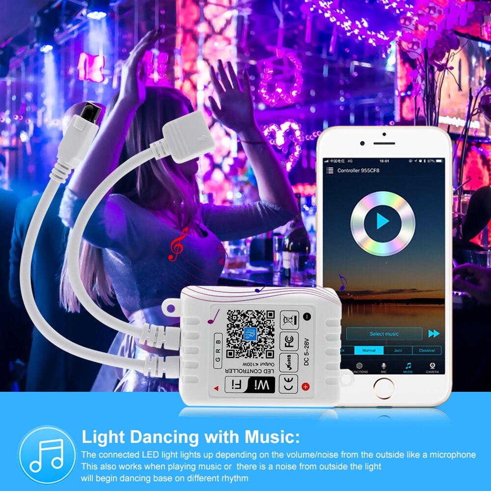 Magic Home Wifi Controller Led Rgb Controller Dc 5V-24V Draadloze Wifi Controller + Ir Afstandsbediening voor 2835 5050 Rgb Led Strip